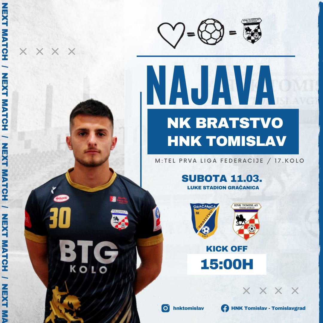 HNK Tomislav u sklopu 17-og kola gostuje u Gračanici